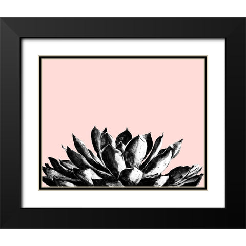 Agave on Blush Black Modern Wood Framed Art Print with Double Matting by Pinto, Patricia