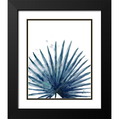 Teal Palm Frond II Black Modern Wood Framed Art Print with Double Matting by Pinto, Patricia