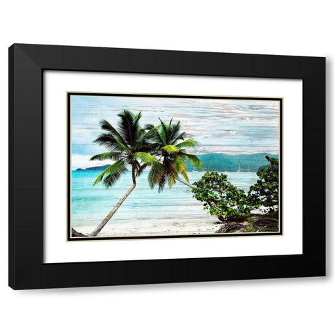 Hanging Palms on Wood Black Modern Wood Framed Art Print with Double Matting by Mansfield, Kathy
