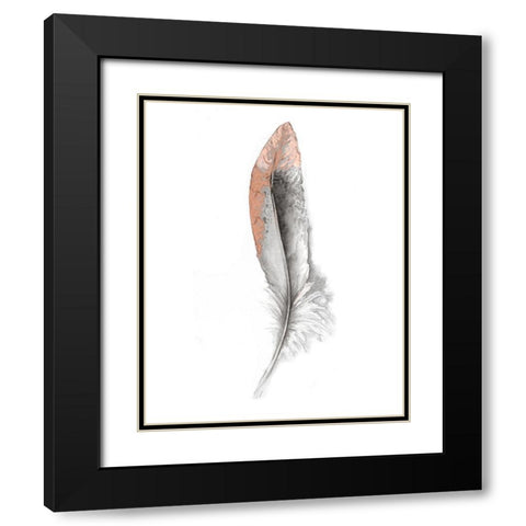 Soft Feather I Black Modern Wood Framed Art Print with Double Matting by Diannart