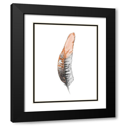 Soft Feather II Black Modern Wood Framed Art Print with Double Matting by Diannart