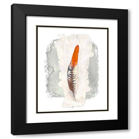 Simple Feather II Black Modern Wood Framed Art Print with Double Matting by Diannart