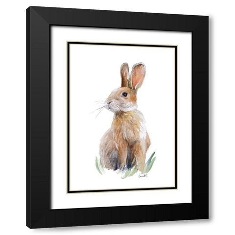 Sweet Bunny III Black Modern Wood Framed Art Print with Double Matting by Loreth, Lanie