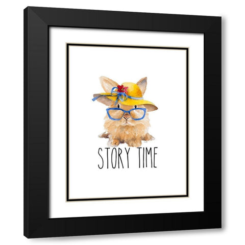 Inspired Trendy Bunnies II Black Modern Wood Framed Art Print with Double Matting by Loreth, Lanie