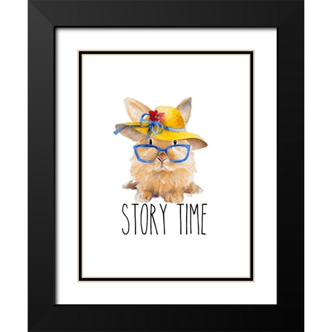 Inspired Trendy Bunnies II Black Modern Wood Framed Art Print with Double Matting by Loreth, Lanie