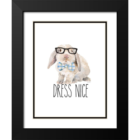 Inspired Trendy Bunnies III Black Modern Wood Framed Art Print with Double Matting by Loreth, Lanie