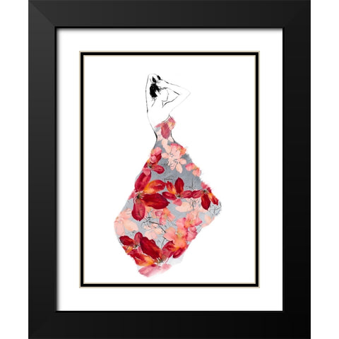 Getting Ballroom Ready Floral Black Modern Wood Framed Art Print with Double Matting by Loreth, Lanie