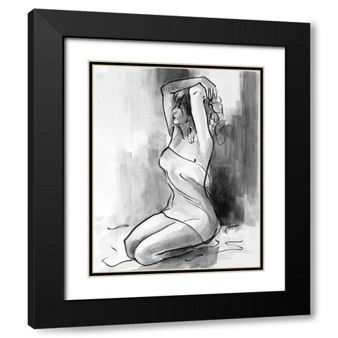 Rising Woman Black Modern Wood Framed Art Print with Double Matting by Loreth, Lanie