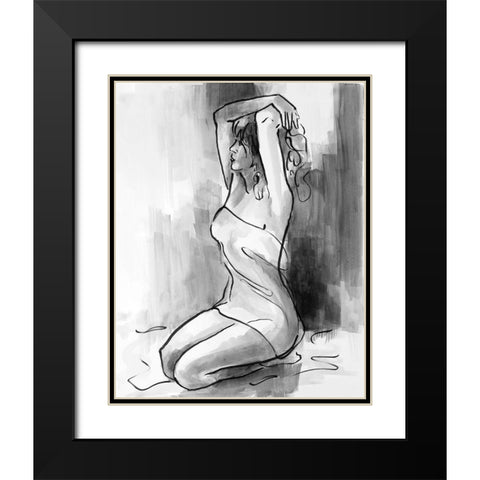 Rising Woman Black Modern Wood Framed Art Print with Double Matting by Loreth, Lanie