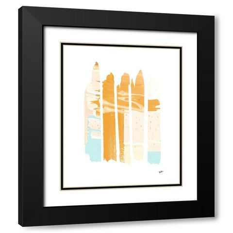 Little 70s Dots II Black Modern Wood Framed Art Print with Double Matting by Pinto, Patricia