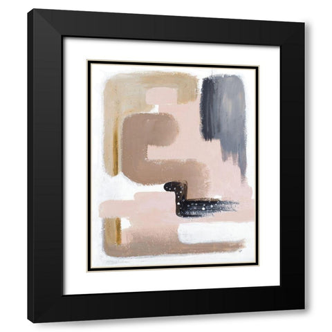 Black Bird Abstract Black Modern Wood Framed Art Print with Double Matting by Pinto, Patricia