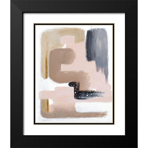 Black Bird Abstract Black Modern Wood Framed Art Print with Double Matting by Pinto, Patricia