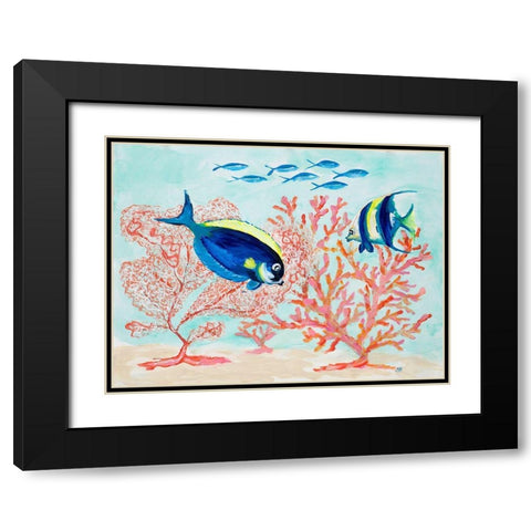 Coral Reef I Black Modern Wood Framed Art Print with Double Matting by DeRice, Julie