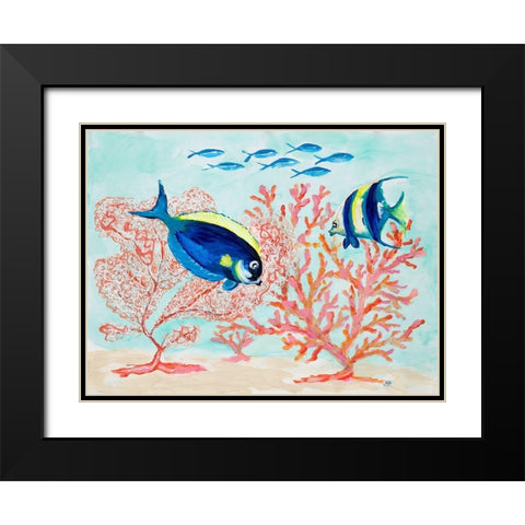 Coral Reef I Black Modern Wood Framed Art Print with Double Matting by DeRice, Julie