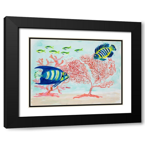 Coral Reef II Black Modern Wood Framed Art Print with Double Matting by DeRice, Julie