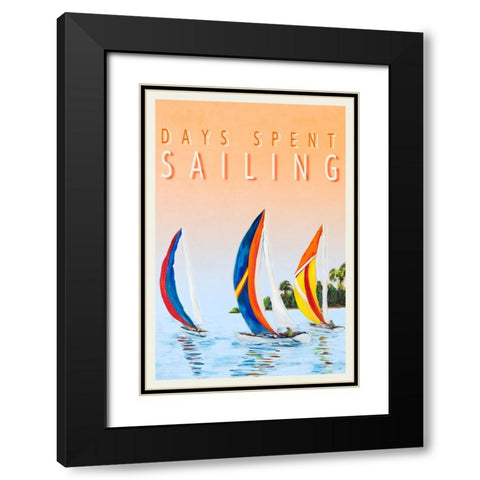 Days Spent Sailing Black Modern Wood Framed Art Print with Double Matting by DeRice, Julie