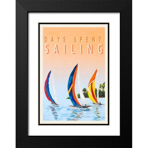 Days Spent Sailing Black Modern Wood Framed Art Print with Double Matting by DeRice, Julie
