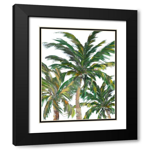 Tropical Trees on White III Black Modern Wood Framed Art Print with Double Matting by DeRice, Julie