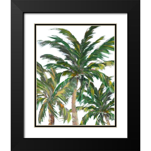 Tropical Trees on White III Black Modern Wood Framed Art Print with Double Matting by DeRice, Julie