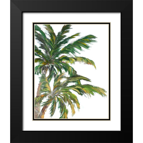 Tropical Trees on White I Black Modern Wood Framed Art Print with Double Matting by DeRice, Julie
