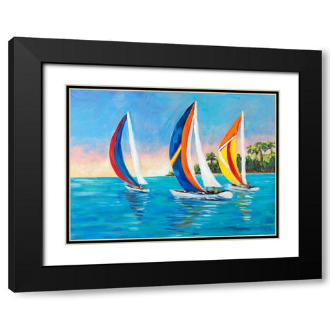 Morning Sails I Black Modern Wood Framed Art Print with Double Matting by DeRice, Julie