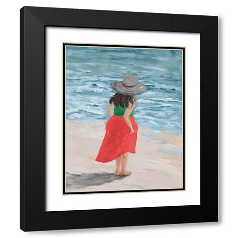 Along the Water Black Modern Wood Framed Art Print with Double Matting by DeRice, Julie