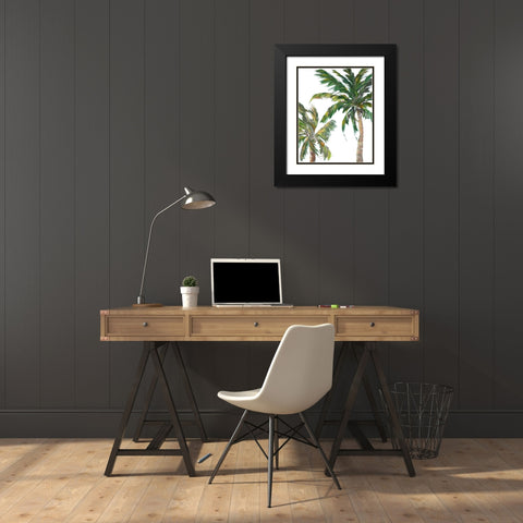 Tropical Trees on White II Black Modern Wood Framed Art Print with Double Matting by DeRice, Julie