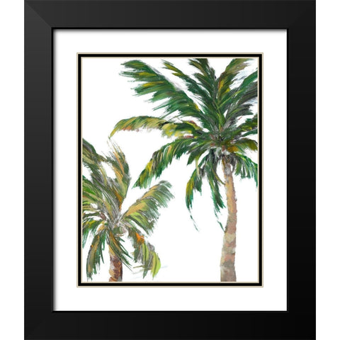Tropical Trees on White II Black Modern Wood Framed Art Print with Double Matting by DeRice, Julie