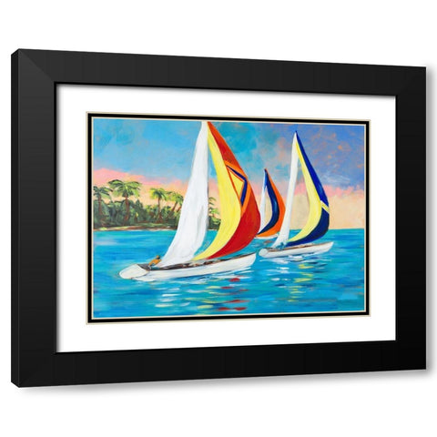 Morning Sails II Black Modern Wood Framed Art Print with Double Matting by DeRice, Julie