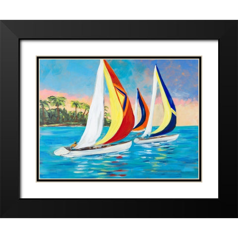 Morning Sails II Black Modern Wood Framed Art Print with Double Matting by DeRice, Julie