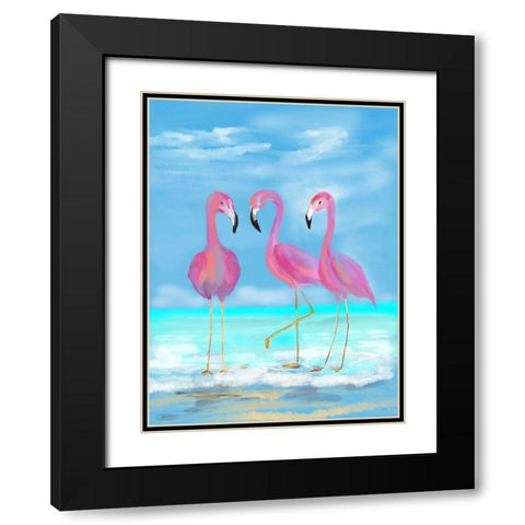 Pretty In Pink Black Modern Wood Framed Art Print with Double Matting by DeRice, Julie