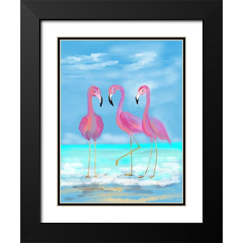 Pretty In Pink Black Modern Wood Framed Art Print with Double Matting by DeRice, Julie