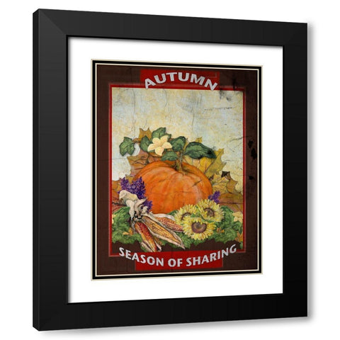Autumn Season of Sharing Black Modern Wood Framed Art Print with Double Matting by Diannart