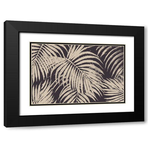 Windy Beige Palmas Black Modern Wood Framed Art Print with Double Matting by Pinto, Patricia