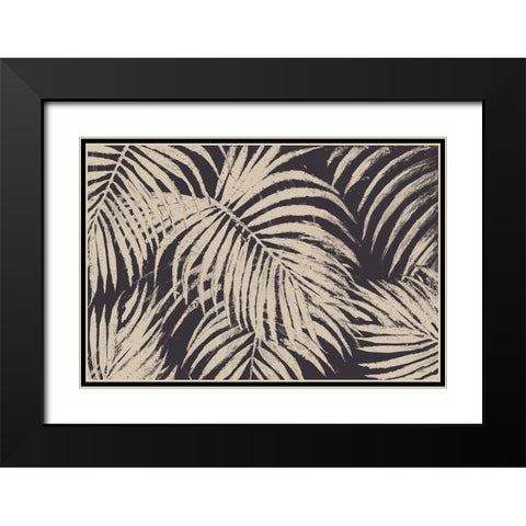 Windy Beige Palmas Black Modern Wood Framed Art Print with Double Matting by Pinto, Patricia
