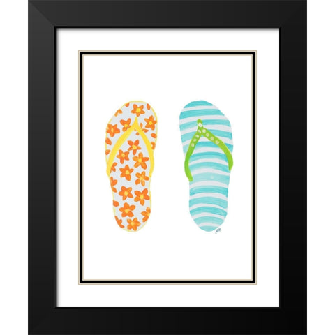 Beach Toes I Black Modern Wood Framed Art Print with Double Matting by DeRice, Julie