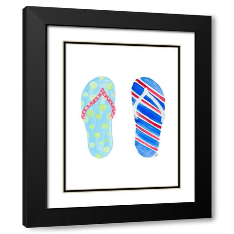 Beach Toes II Black Modern Wood Framed Art Print with Double Matting by DeRice, Julie