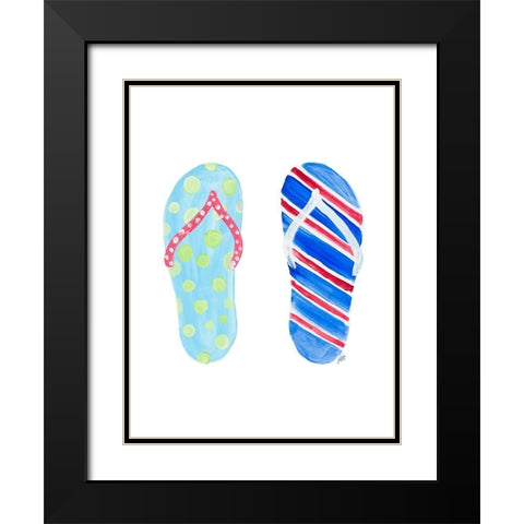 Beach Toes II Black Modern Wood Framed Art Print with Double Matting by DeRice, Julie