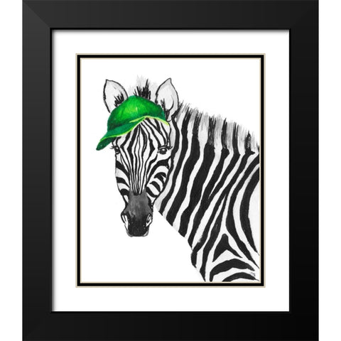 Sporty Zebra Black Modern Wood Framed Art Print with Double Matting by Medley, Elizabeth