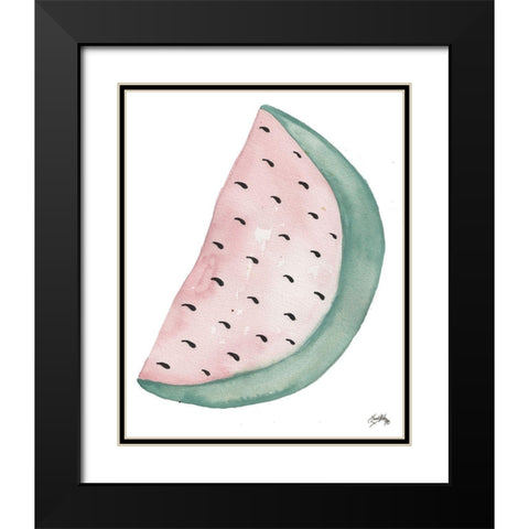 A Watermelon Black Modern Wood Framed Art Print with Double Matting by Medley, Elizabeth