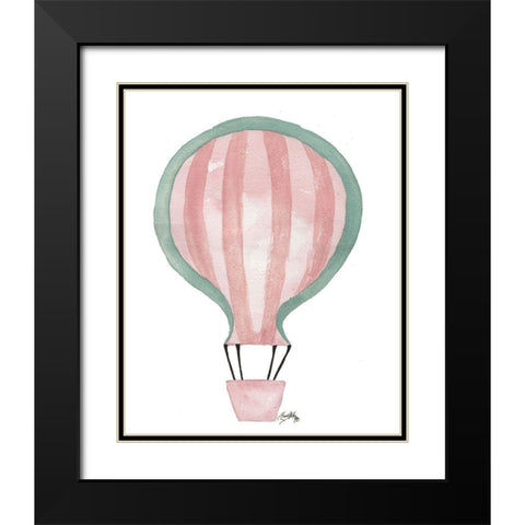 A Watermelon Balloon Black Modern Wood Framed Art Print with Double Matting by Medley, Elizabeth