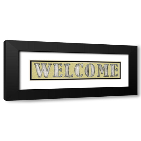 Welcome Black Modern Wood Framed Art Print with Double Matting by Medley, Elizabeth