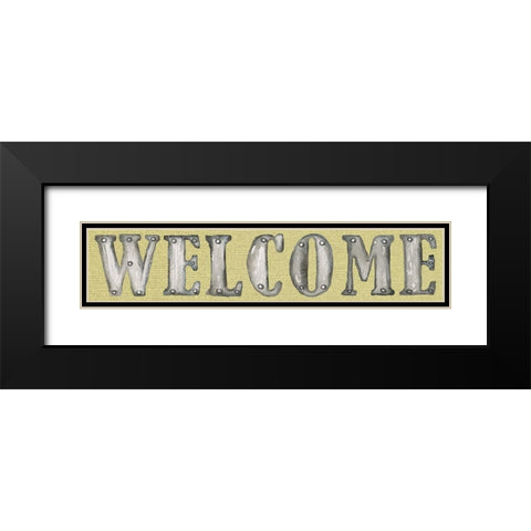 Welcome Black Modern Wood Framed Art Print with Double Matting by Medley, Elizabeth