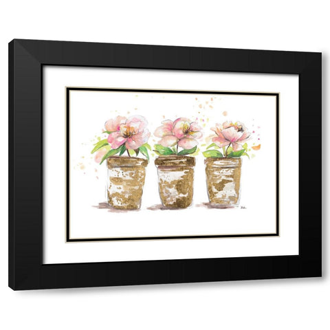 Three Pots Black Modern Wood Framed Art Print with Double Matting by Pinto, Patricia