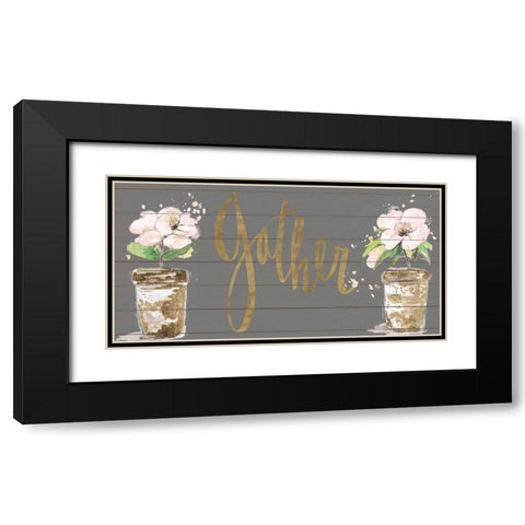 Gather Spring Black Modern Wood Framed Art Print with Double Matting by Pinto, Patricia