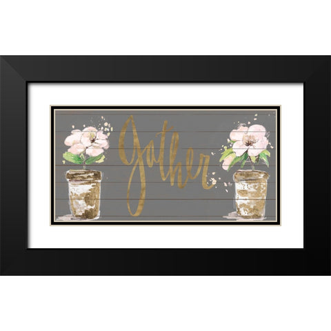 Gather Spring Black Modern Wood Framed Art Print with Double Matting by Pinto, Patricia