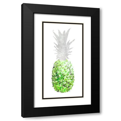 Green Pineapple Mosaics Black Modern Wood Framed Art Print with Double Matting by Metz, Andi