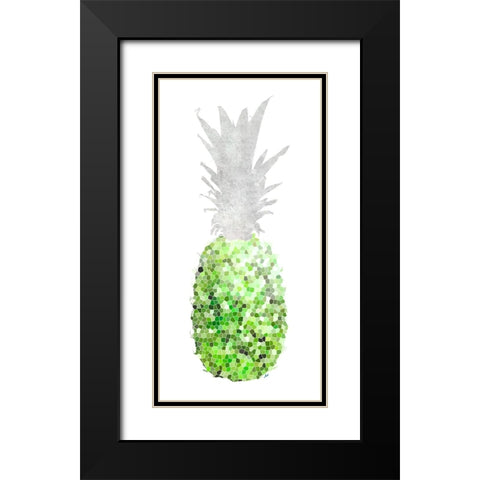 Green Pineapple Mosaics Black Modern Wood Framed Art Print with Double Matting by Metz, Andi