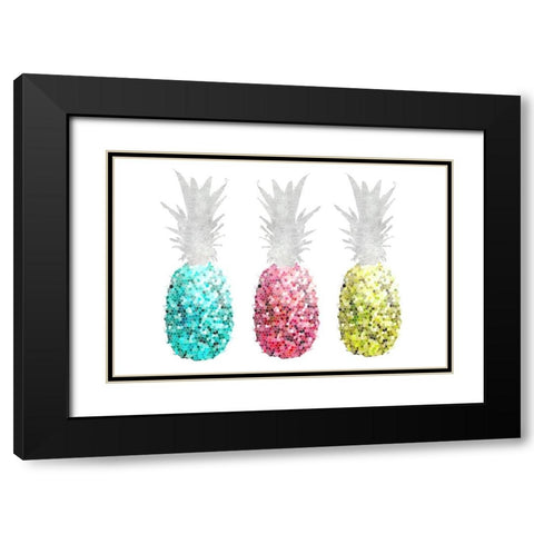 Pineapple Mosaics II Black Modern Wood Framed Art Print with Double Matting by Metz, Andi