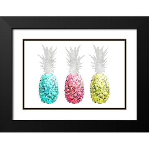 Pineapple Mosaics II Black Modern Wood Framed Art Print with Double Matting by Metz, Andi